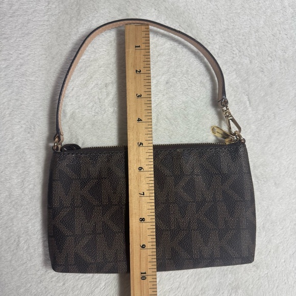 Michael Kors Mini Purse Clutch Wristlet in Brown Monogram Pattern - Picture 5 of 6